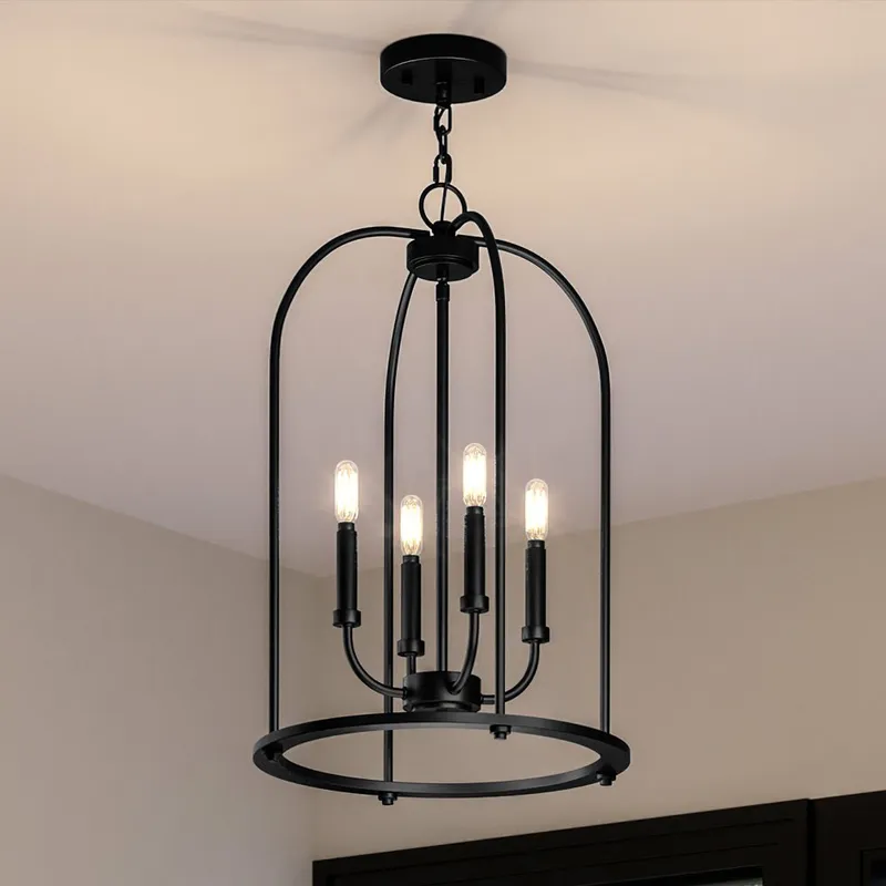 UHP3978 Modern Farmhouse Chandelier 23''H x 15''W, Midnight Black Finish, Armidale Collection — Urban Ambiance LED Landscape Lights 60.0W 3000K