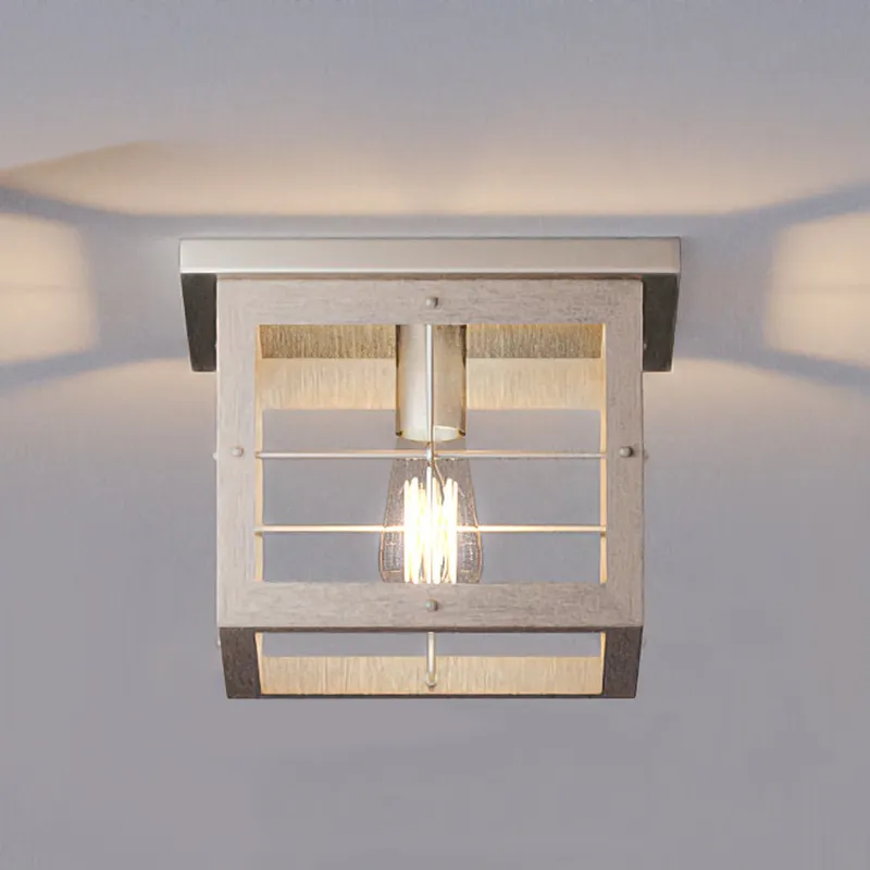 UHP3953 Modern Farmhouse Ceiling Light 8''H x 10.375''W, Brushed Nickel Finish, Ballina Collection — Urban Ambiance LED Post Top Lights 60.0W 3000K