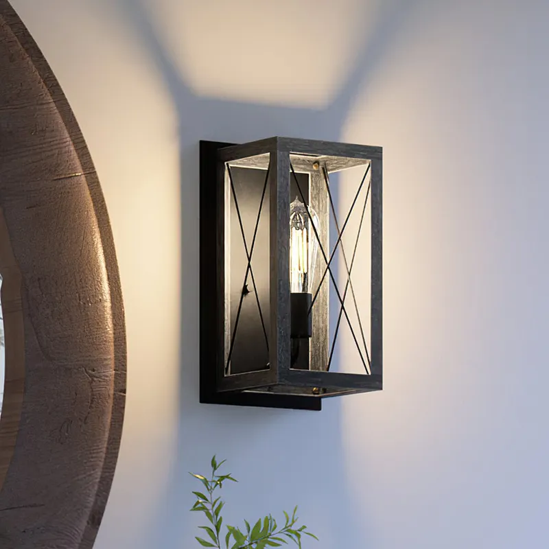 UHP3925 Industrial Wall Sconce 12''H x 6.875''W, Midnight Black Finish, Berkeley Collection — Urban Ambiance LED Wall Lights 100.0W 3000K