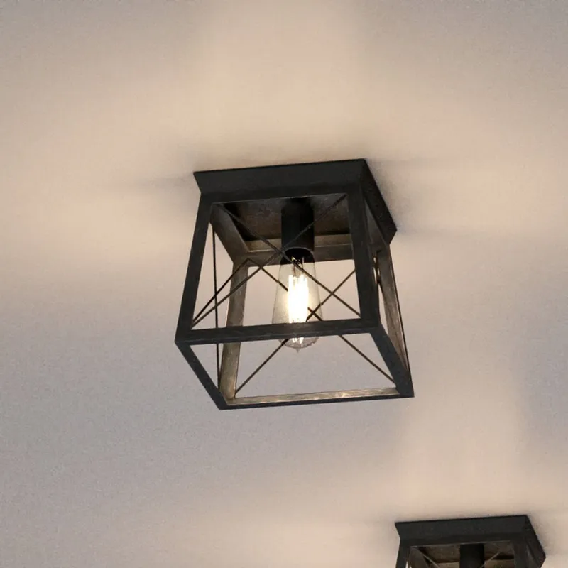 UHP3923 Industrial Ceiling Light 7.625''H x 9.5''W, Midnight Black Finish, Berkeley Collection — Urban Ambiance LED Post Top Lights 60.0W 3000K