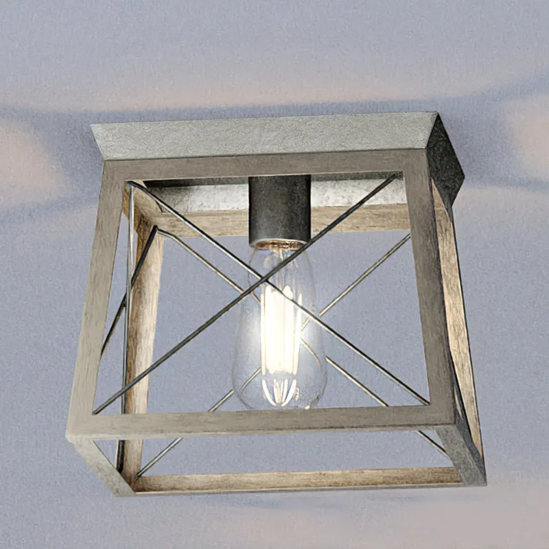 UHP3916 Industrial Ceiling Light 7.625''H x 9.5''W, Galvanized Steel Finish, Berkeley Collection — Urban Ambiance LED Post Top Lights 60.0W 3000K