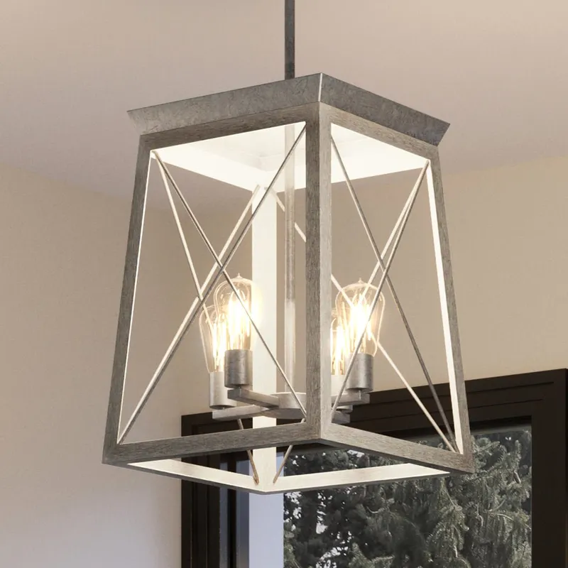 UHP3914 Industrial Chandelier 21''H x 15.5''W, Galvanized Steel Finish, Berkeley Collection — Urban Ambiance LED Landscape Lights 60.0W 3000K
