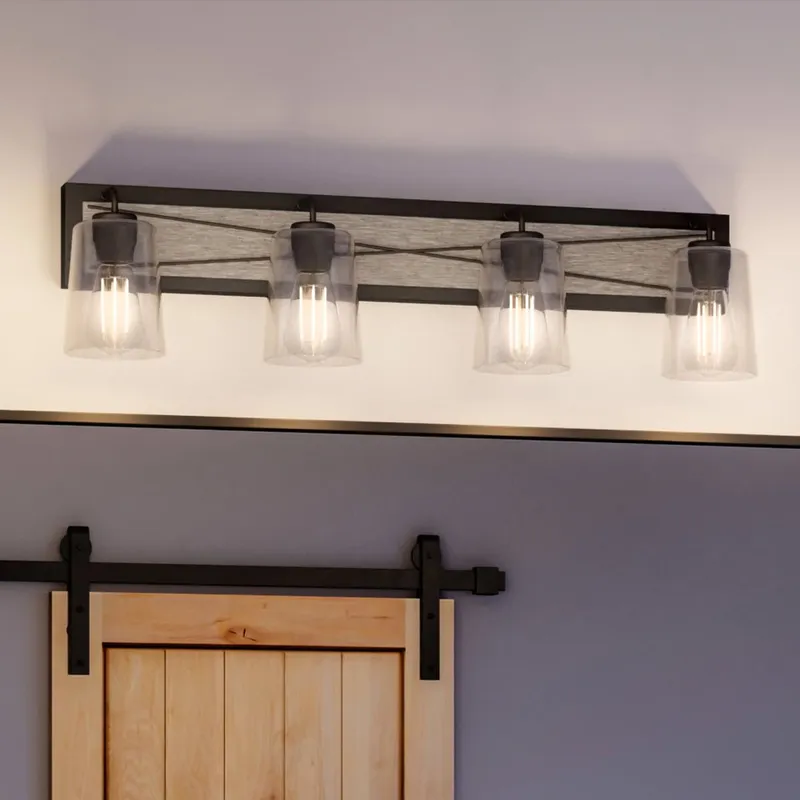 UHP3905 Farmhouse Bath Light 8.25''H x 34.75''W, Charcoal Finish, Berkeley Collection — Urban Ambiance LED Linear Lights 60.0W 3000K