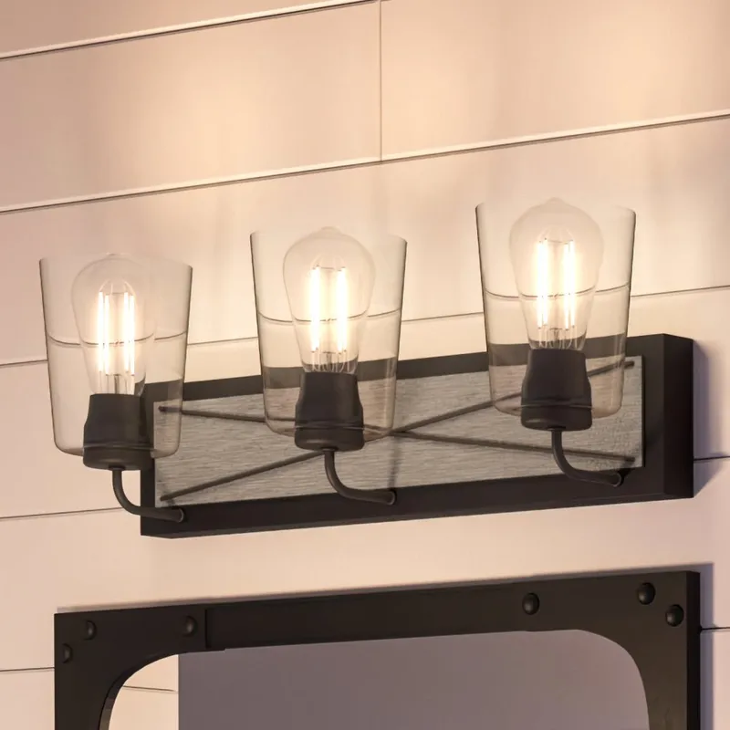 UHP3904 Farmhouse Bath Light 8.25''H x 24.75''W, Charcoal Finish, Berkeley Collection — Urban Ambiance LED Linear Lights 60.0W 3000K