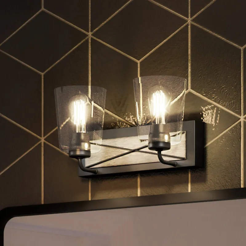 UHP3903 Farmhouse Bath Light 8.25''H x 14.75''W, Charcoal Finish, Berkeley Collection — Urban Ambiance LED Linear Lights 60.0W 3000K