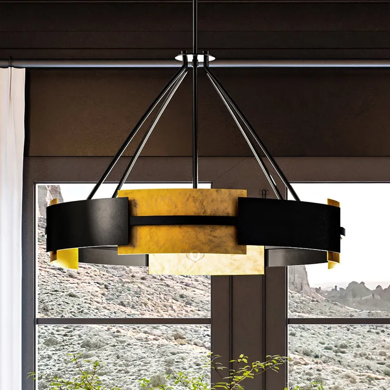 UHP3860 Contemporary Chandelier 23.75''H x 31.75''W, Midnight Black Finish, Gambier Collection — Urban Ambiance LED Landscape Lights 60.0W 3000K
