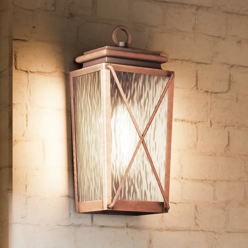 UHP1411 Vintage Outdoor Wall Sconce 21.5''H x 10''W, Antique Copper Finish, Buffalo Collection — Urban Ambiance LED Wall Lights 60.0W 3000K