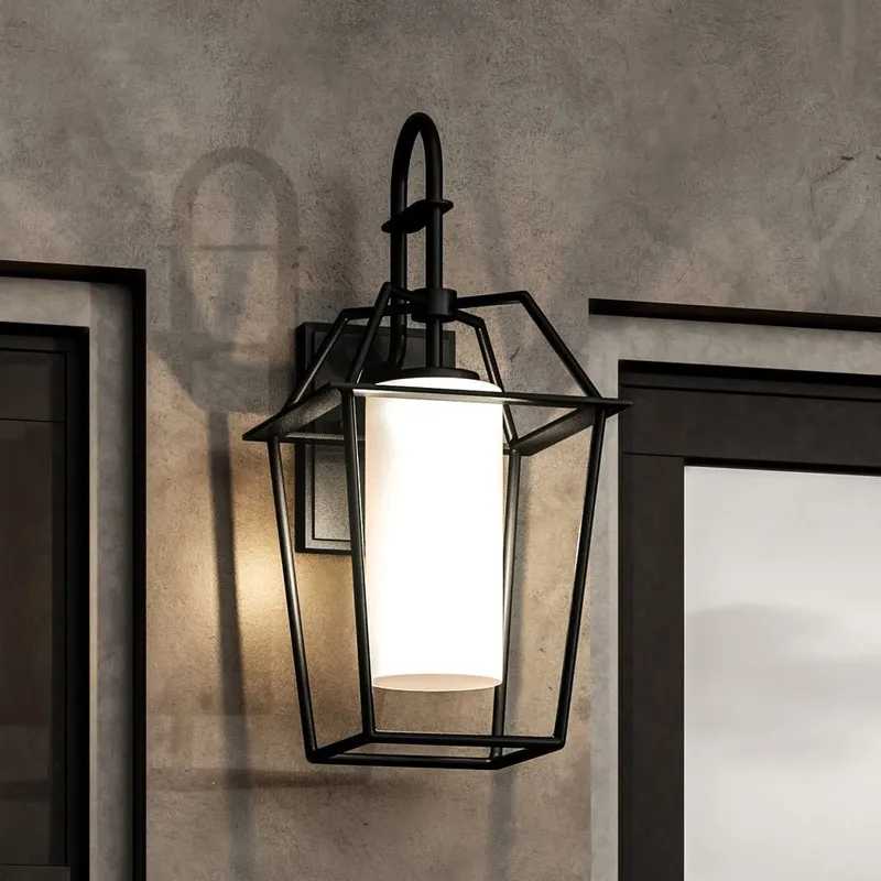 UHP1391 Minimalist Outdoor Wall Sconce 17.75''H x 8.875''W, Midnight Black Finish, Chandler Collection — Urban Ambiance LED Wall Lights 100.0W 3000K