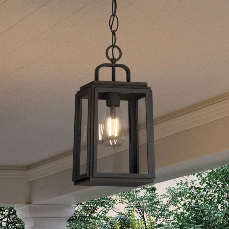 UHP1383 Farmhouse Outdoor Pendant 15.375''H x 7''W, Olde Bronze Finish, Macon Collection — Urban Ambiance LED Landscape Lights 75.0W 3000K