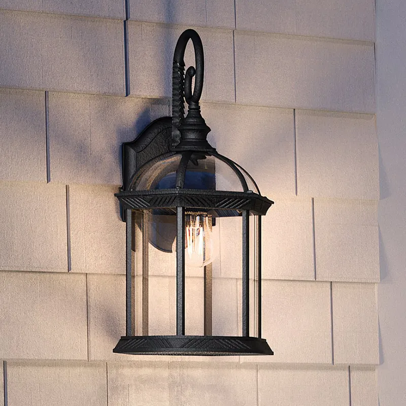 UHP1376 Transitional Outdoor Wall Sconce 15.5''H x 8.125''W, Midnight Black Finish, Greensboro Collection — Urban Ambiance LED Wall Lights 60.0W 3000K