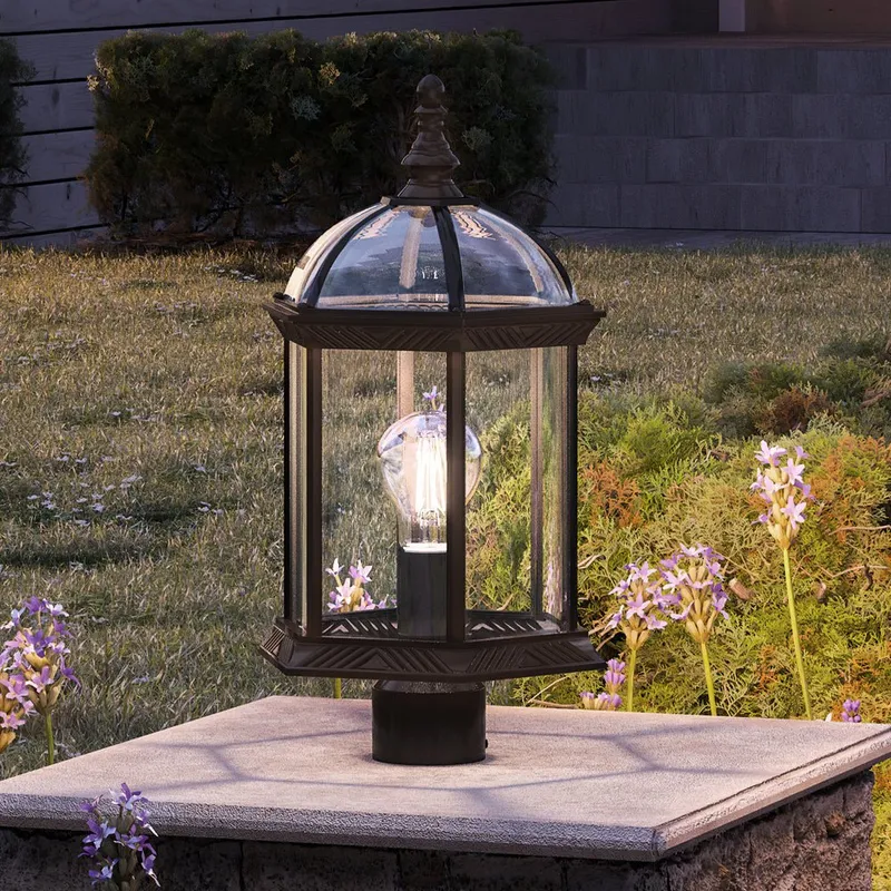 UHP1374 Transitional Outdoor Post Light 18.125''H x 9.75''W, Olde Bronze Finish, Greensboro Collection — Urban Ambiance LED Lighting Controls 60.0W 3000K