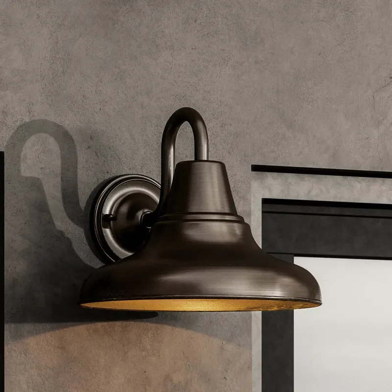UHP1361 Industrial Outdoor Wall Sconce 10.5''H x 12''W, Olde Bronze Finish, Pittsburgh Collection — Urban Ambiance LED Wall Lights 100.0W 3000K