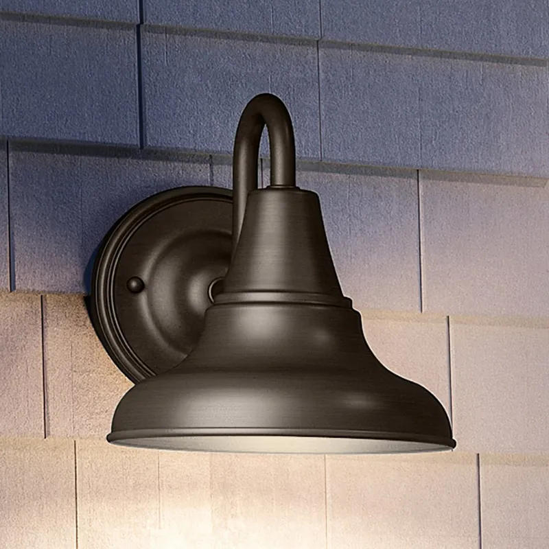 UHP1360 Industrial Outdoor Wall Sconce 8.25''H x 8''W, Olde Bronze Finish, Pittsburgh Collection — Urban Ambiance LED Wall Lights 100.0W 3000K