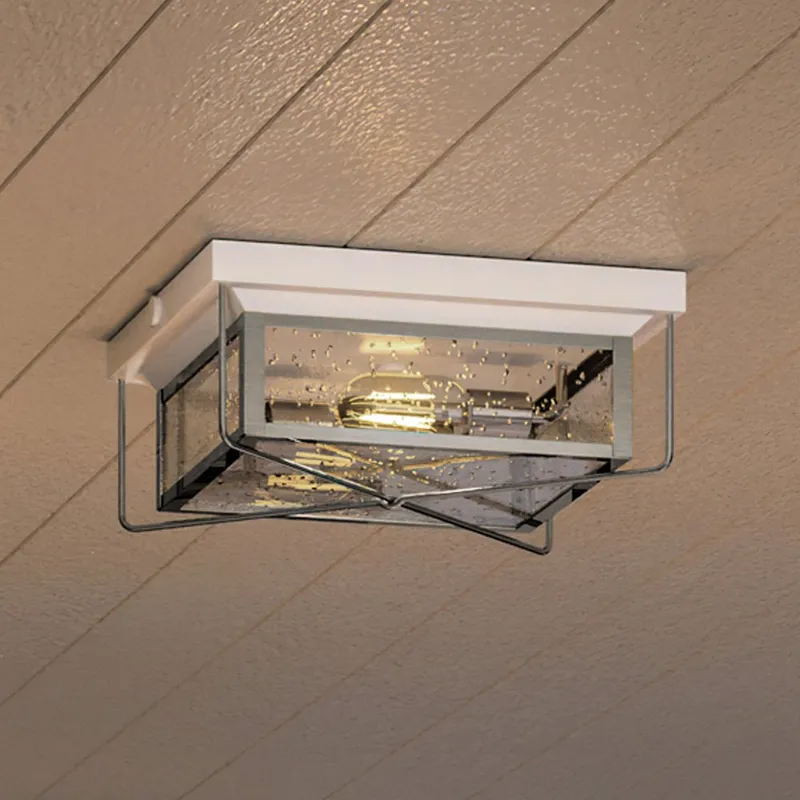 UHP1331 Vintage Outdoor Ceiling Light 5.5''H x 11.5''W, Stainless Steel Finish, Longmont Collection — Urban Ambiance LED Post Top Lights 60.0W 3000K