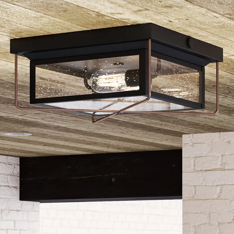 UHP1330 Vintage Outdoor Ceiling Light 5.5''H x 11.5''W, Olde Bronze Finish, Longmont Collection — Urban Ambiance LED Post Top Lights 60.0W 3000K