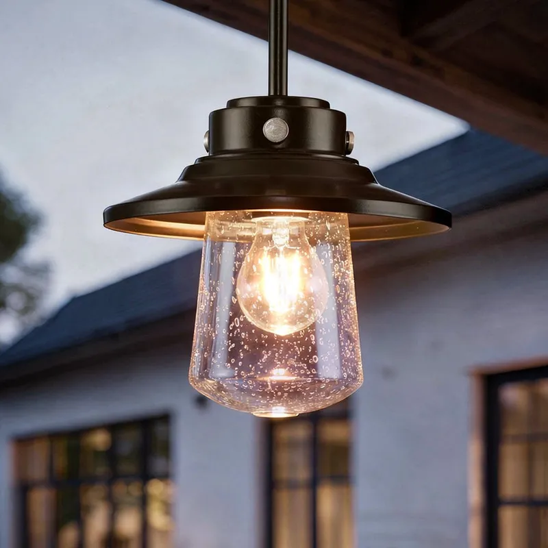 UHP1321 Coastal Outdoor Pendant 8''H x 9''W, Midnight Black Finish, Santa-Ana Collection — Urban Ambiance LED Landscape Lights 60.0W 3000K