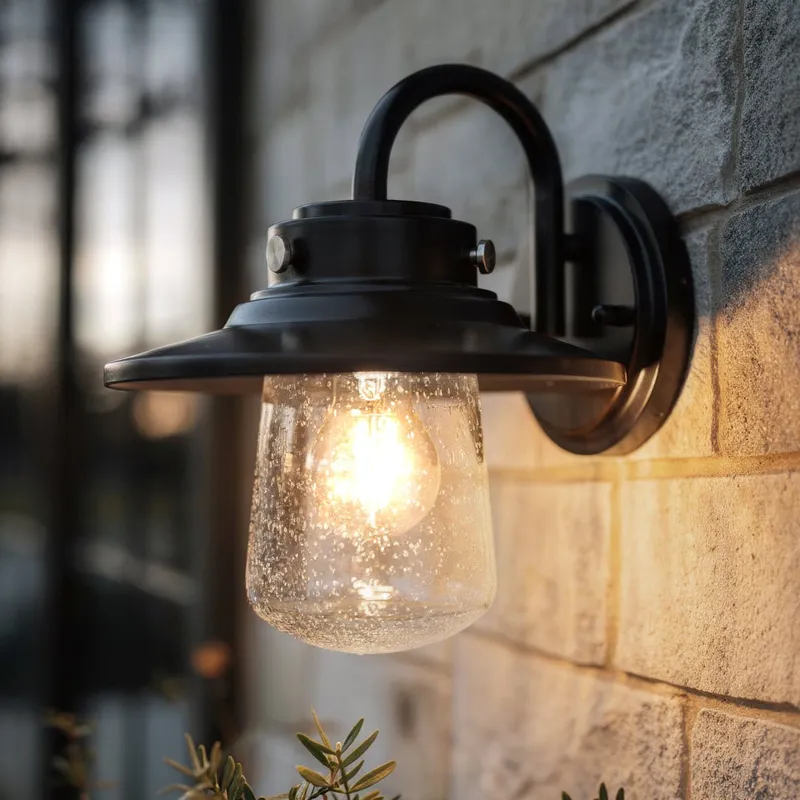 UHP1320 Coastal Outdoor Wall Sconce 11''H x 9''W, Midnight Black Finish, Santa-Ana Collection — Urban Ambiance LED Wall Lights 60.0W 3000K