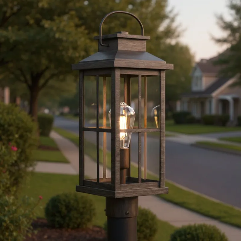 UHP1297 Transitional Outdoor Post Light 20.25''H x 7''W, Aged Pewter Finish, Anaheim Collection — Urban Ambiance LED Lighting Controls 100.0W 3000K