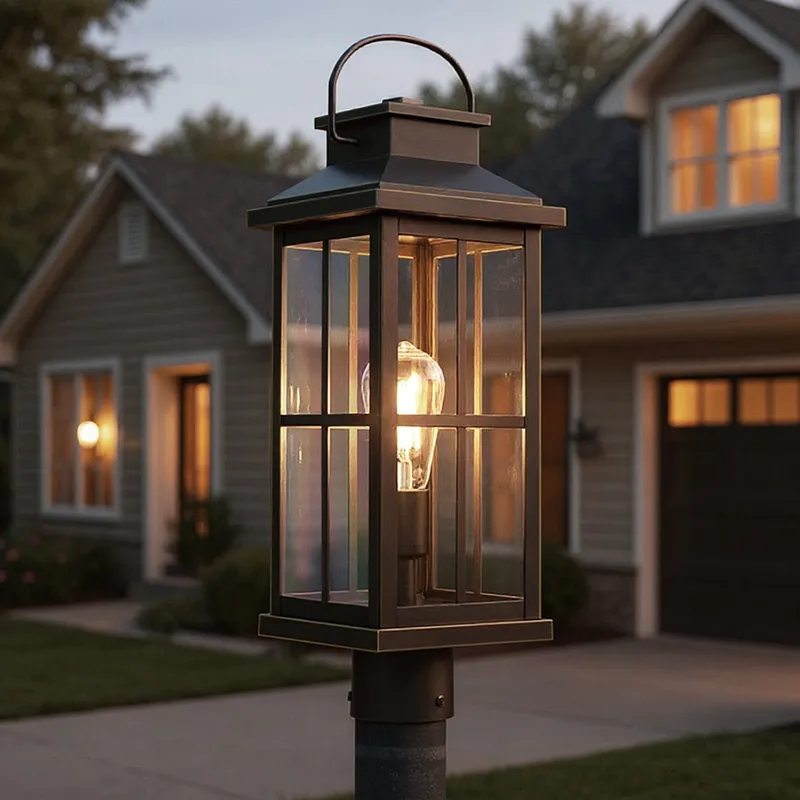 UHP1293 Transitional Outdoor Post Light 20.25''H x 7''W, Olde Bronze Finish, Anaheim Collection — Urban Ambiance LED Lighting Controls 100.0W 3000K