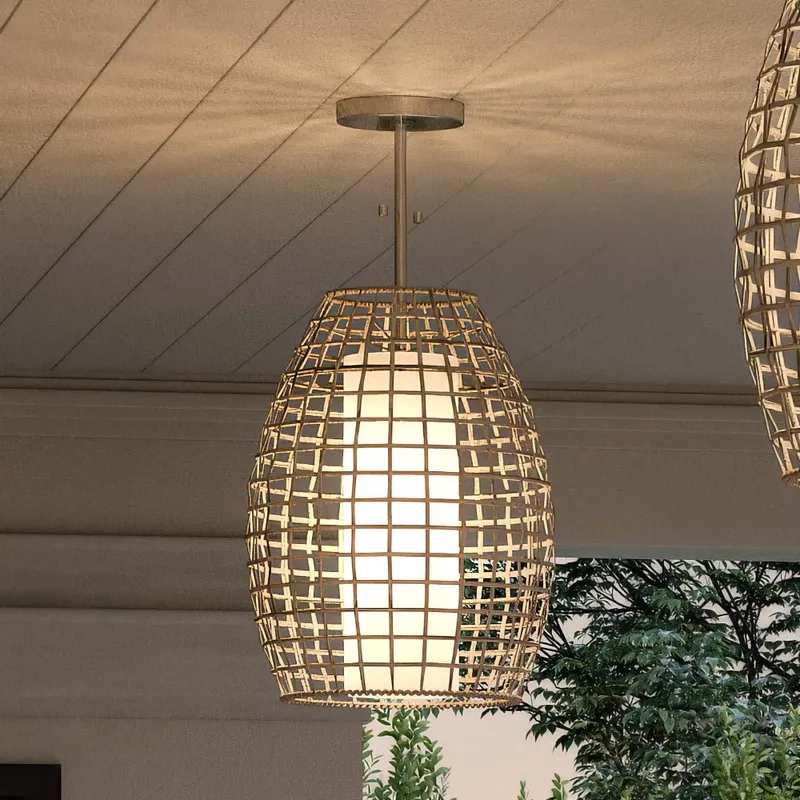 UHP1281 Bohemian Outdoor Pendant 16''H x 12''W, Galvanized Steel Finish, Cleveland Collection — Urban Ambiance LED Landscape Lights 100.0W 3000K