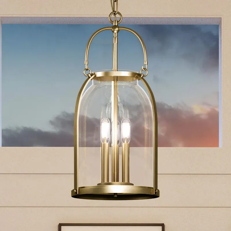 UQL4190 French Rustic Chandelier 21.5''H x 11''W, Rustic Brass Finish, Retford Collection — Urban Ambiance LED Landscape Lights  3000K