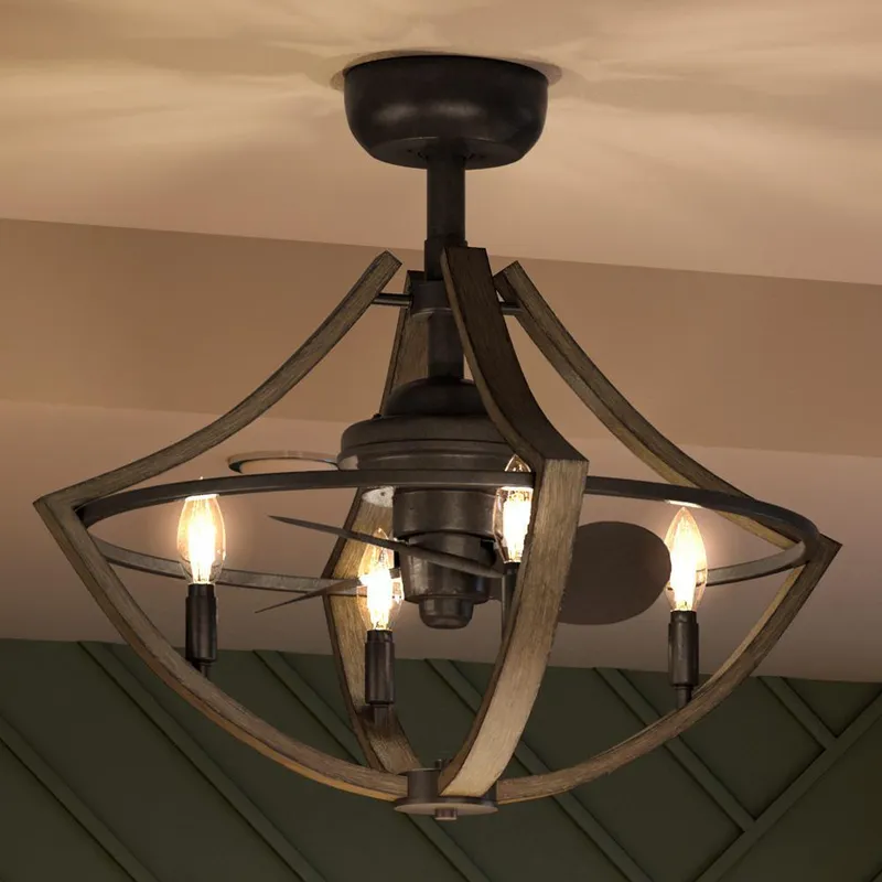 UQL9030 Modern Farmhouse Ceiling Fan 16.25''H x 23.25''W, Antique Black Finish, Swansea Collection — Urban Ambiance LED Post Top Lights  3000K