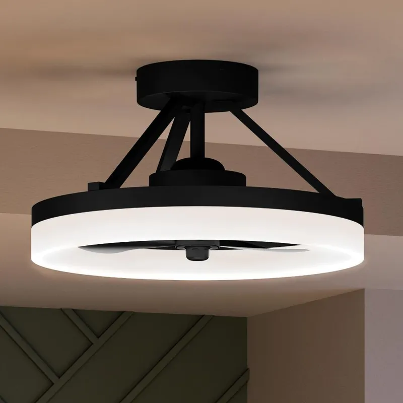 UQL9020 Minimalist Ceiling Fan 11.5''H x 19.75''W, Oil Rubbed Finish, Woodley Collection — Urban Ambiance LED Post Top Lights  3000K