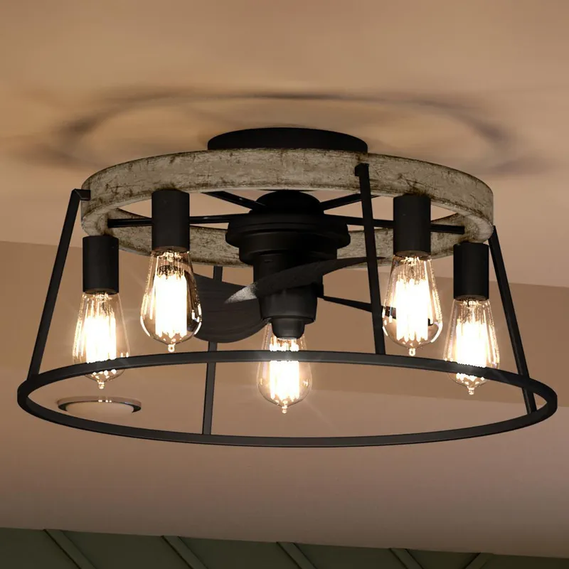 UQL9000 Contemporary Ceiling Fan 11.5''H x 24''W, Ash Black Finish, Bergen Collection — Urban Ambiance LED Post Top Lights  3000K