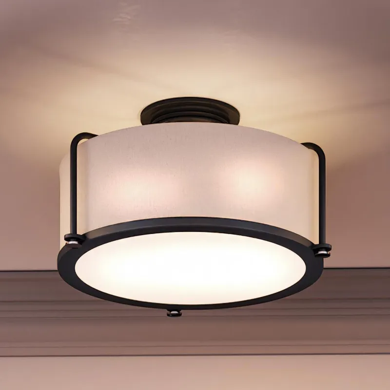 UQL3771 Minimalist Ceiling 10.5''H x 17.5''W, Natural Black Finish, Winchester Collection — Urban Ambiance LED Post Top Lights  3000K