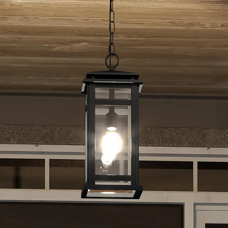 UQL1661 Craftsman Outdoor Pendant 19''H x 8''W, Natural Black Finish, Bexhill Collection — Urban Ambiance LED Linear Lights  3000K