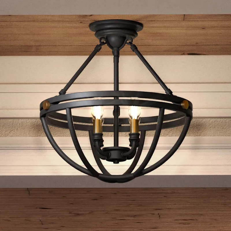 UQL4240 Modern Farmhouse Ceiling 14''H x 15.75''W, Estate Bronze Finish, Bridgend Collection — Urban Ambiance LED Post Top Lights  3000K