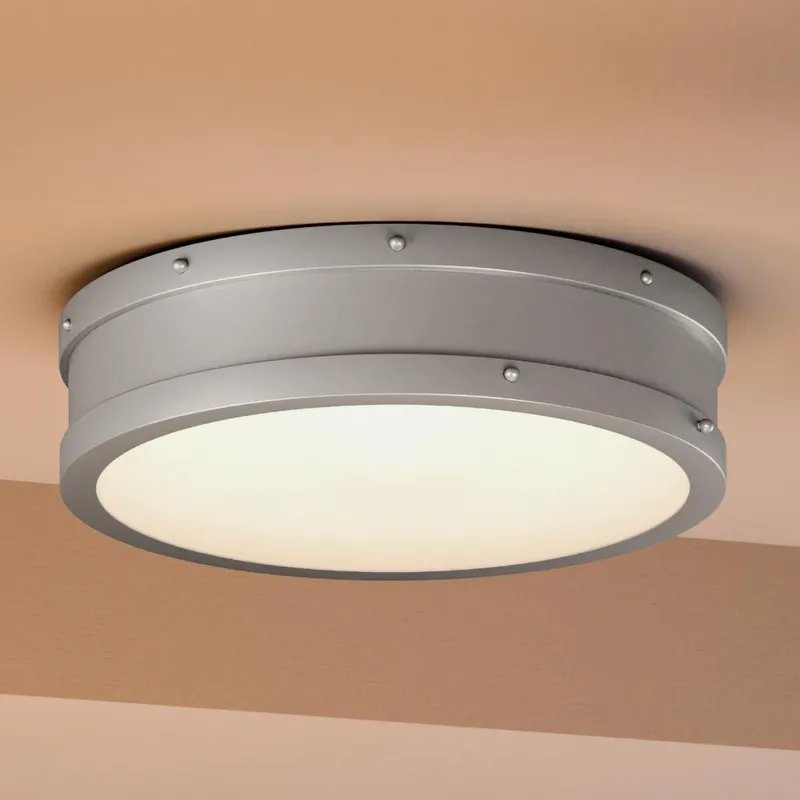 UQL4171 Craftsman Ceiling 3.5''H x 12.75''W, Rustic Polished Nickel Finish, Spalding Collection — Urban Ambiance LED Post Top Lights  3000K