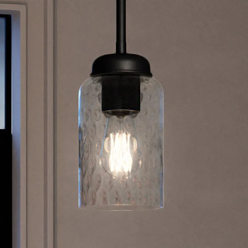 UQL3823 Classic Pendant 7.75''H x 4''W, Matte Black Finish, Newquay Collection — Urban Ambiance LED Landscape Lights  3000K