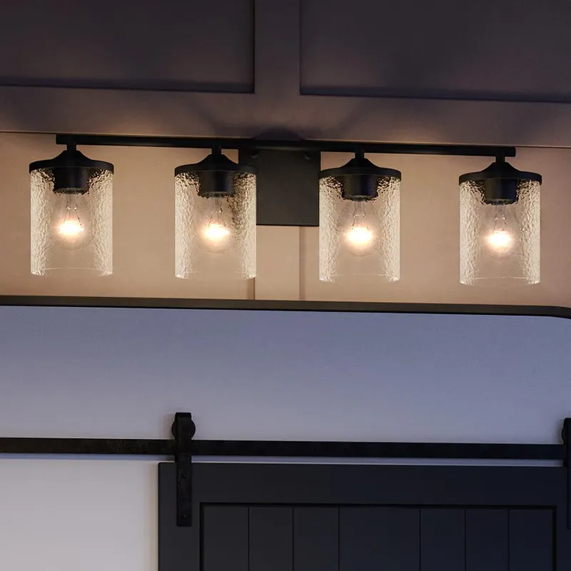 UQL3818 Modern Farmhouse Bath Fixture 7.75''H x 28''W, Matte Black Finish, Bideford Collection — Urban Ambiance LED Linear Lights  3000K