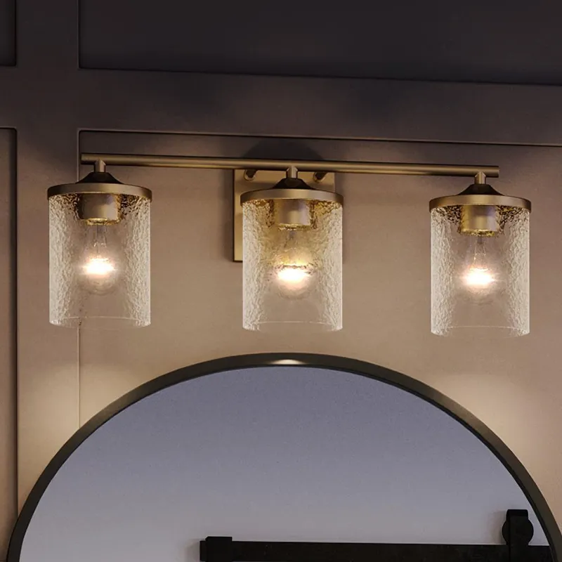 UQL3814 Modern Farmhouse Bath Fixture 7.75''H x 21''W, Olde Brass Finish, Bideford Collection — Urban Ambiance LED Linear Lights  3000K