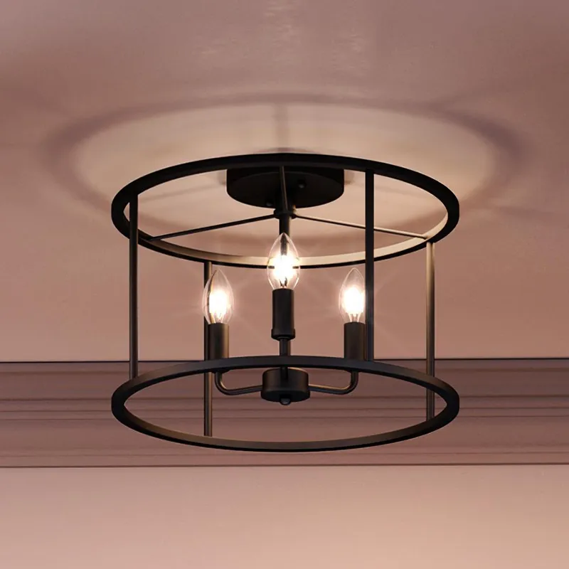 UQL3809 Modern Farmhouse Ceiling 11.75''H x 14''W, Matte Black Finish, Bideford Collection — Urban Ambiance LED Post Top Lights  3000K