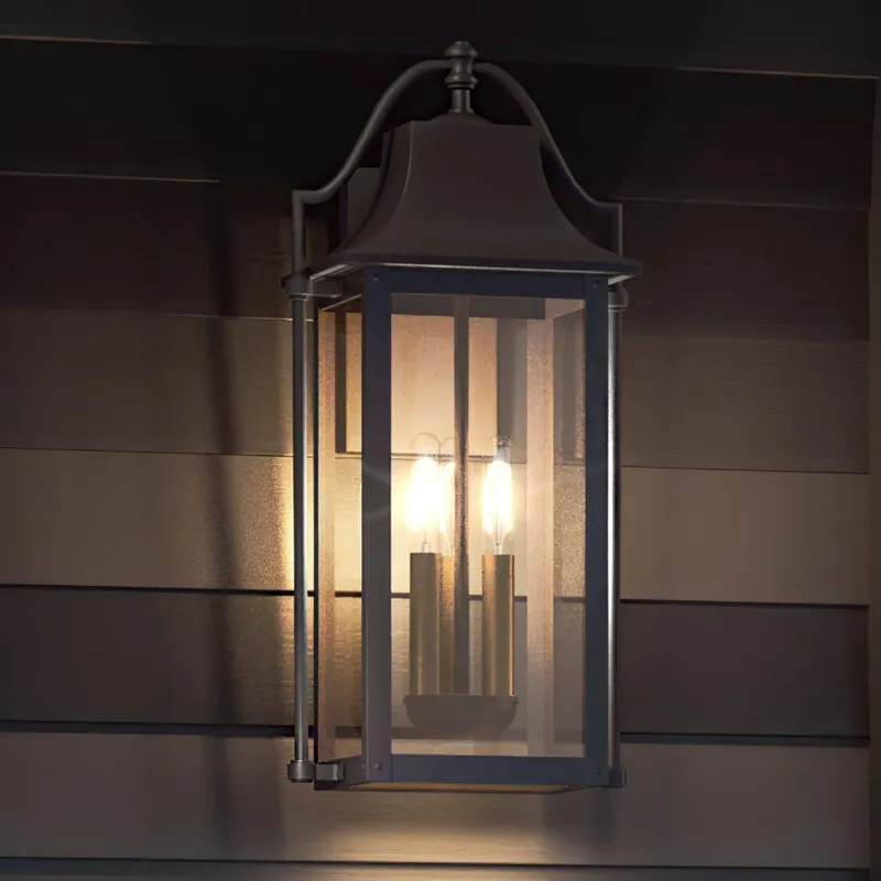 UQL1673 Vintage Outdoor Wall Sconce 21.25''H x 10.5''W, Estate Bronze Finish, Eastbourne Collection, Marine-Grade Construction — Urban Ambiance LED Wall Lights  3000K