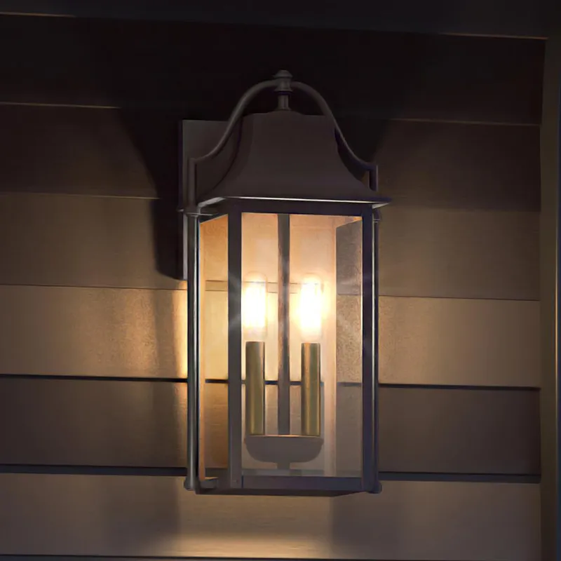 UQL1672 Vintage Outdoor Wall Sconce 18.5''H x 9''W, Estate Bronze Finish, Eastbourne Collection, Marine-Grade Construction — Urban Ambiance LED Wall Lights  3000K