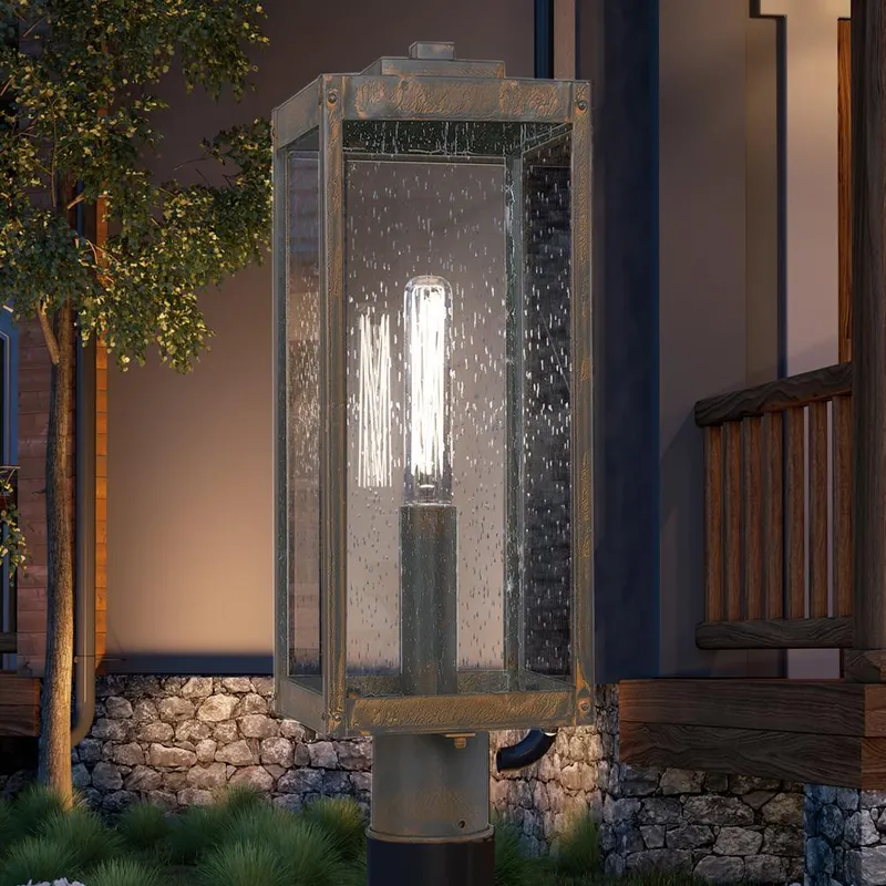UQL1630 Modern Farmhouse Outdoor Post Light 21.25''H x 7''W, Bygone Bronze Finish, Quincy Collection — Urban Ambiance LED Linear Lights  3000K