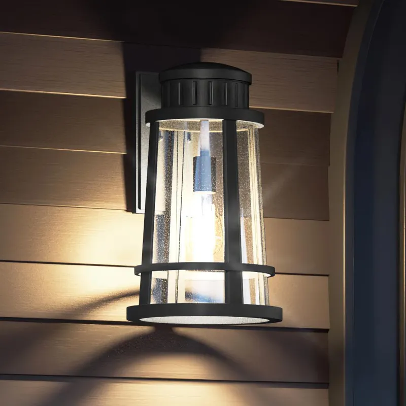 UQL1583 Tudor Outdoor Wall Sconce 16.25''H x 9.75''W, Natural Black Finish, Westcliffe Collection, Marine-Grade Construction — Urban Ambiance LED Wall Lights  3000K