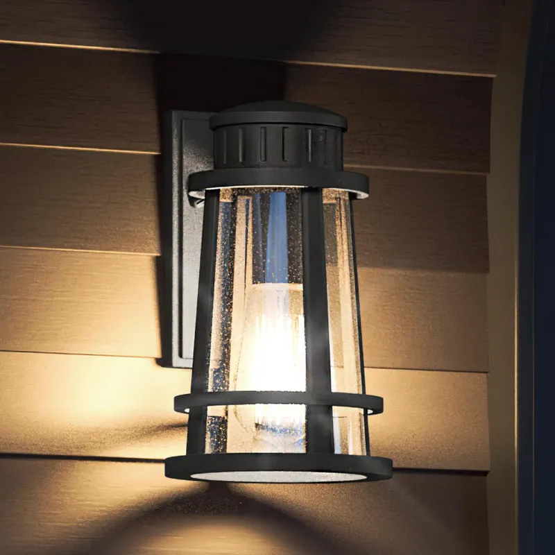UQL1582 Tudor Outdoor Wall Sconce 13''H x 7.75''W, Natural Black Finish, Westcliffe Collection, Marine-Grade Construction — Urban Ambiance LED Wall Lights  3000K
