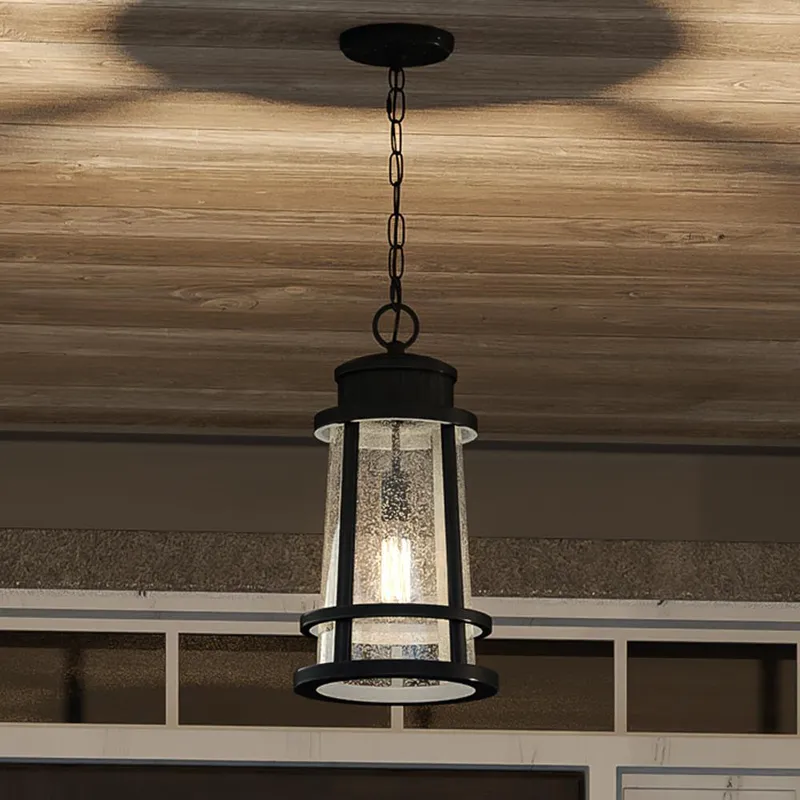 UQL1580 Tudor Outdoor Pendant 19''H x 9.75''W, Natural Black Finish, Westcliffe Collection — Urban Ambiance LED Landscape Lights 150.0W 3000K