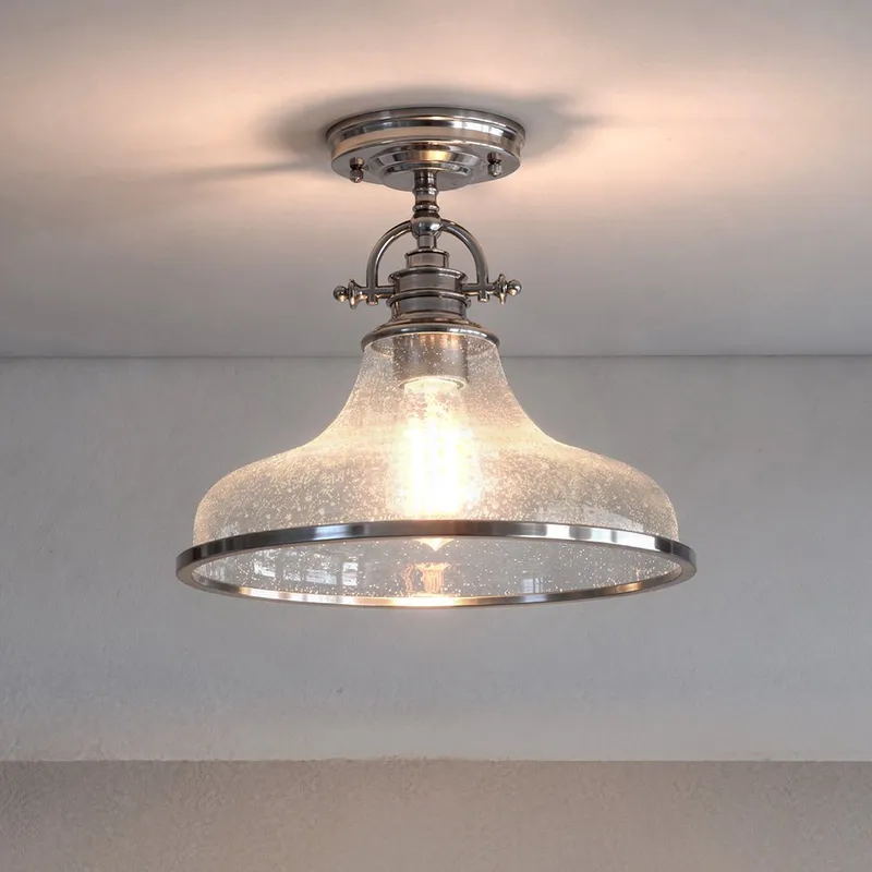 UQL3669 Traditional Ceiling 12.5''H x 13.5''W, Brushed Nickel Finish, Pasadena Collection — Urban Ambiance LED Post Top Lights  3000K