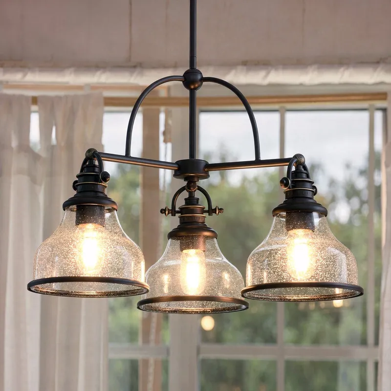 UQL3666 Traditional Chandelier 15.5''H x 24''W, Parisian Bronze Finish, Pasadena Collection — Urban Ambiance LED Landscape Lights  3000K