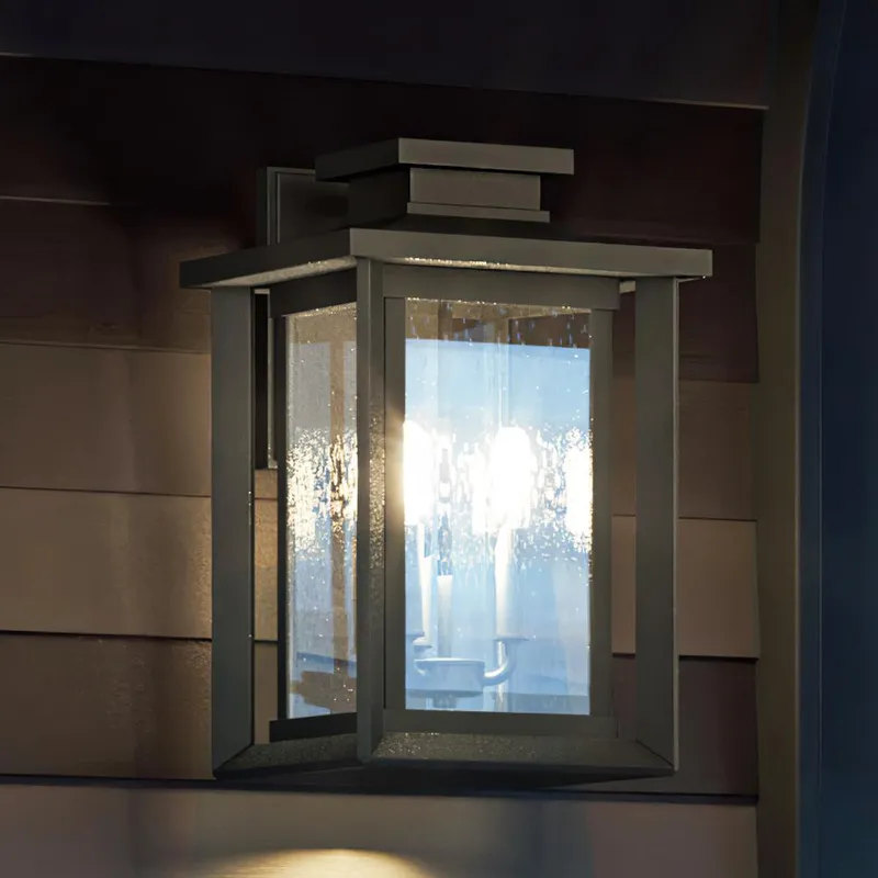UQL1644 Craftsman Outdoor Wall Sconce 17''H x 10.75''W, Natural Black Finish, Peacehaven Collection, Marine-Grade Construction — Urban Ambiance LED Linear Lights  3000K