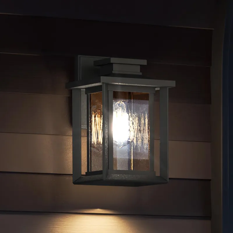 UQL1642 Craftsman Outdoor Wall Sconce 11''H x 6.75''W, Natural Black Finish, Peacehaven Collection, Marine-Grade Construction — Urban Ambiance LED Linear Lights  3000K