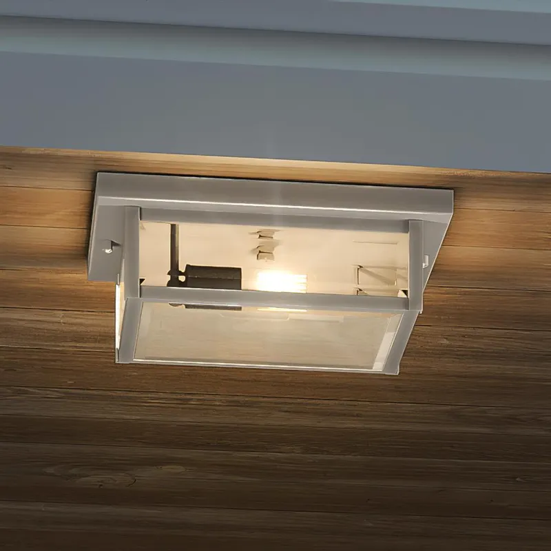 UQL1635 Modern Farmhouse Outdoor Ceiling 4''H x 12''W, Stainless Steel Finish, Quincy Collection — Urban Ambiance LED Linear Lights  3000K