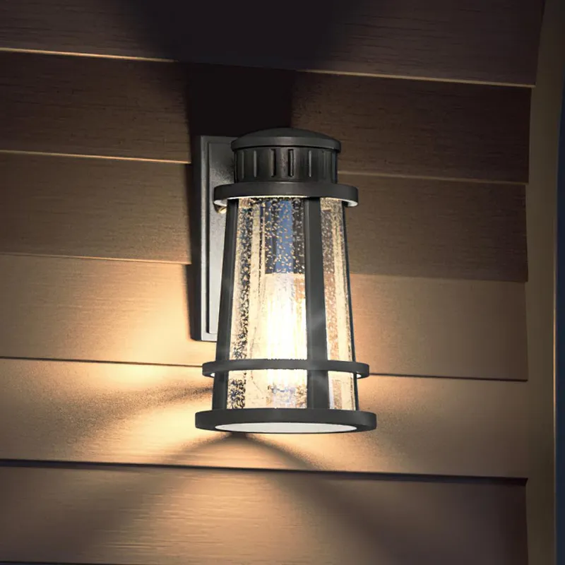 UQL1581 Tudor Outdoor Wall Sconce 9.5''H x 5.75''W, Natural Black Finish, Westcliffe Collection — Urban Ambiance LED Wall Lights  3000K