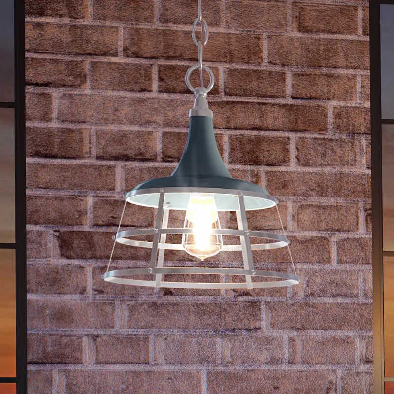 UHP3852 Urban Loft Pendant Light, 14.25"H x 12"W, Gray Blue Finish, Frederick Collection — Urban Ambiance LED Landscape Lights  3000K