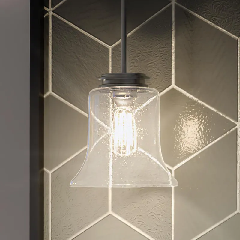 UHP3810 French Rustic Pendant Light, 15.875"H x 9.25"W, Brushed Nickel Finish, Missoula Collection — Urban Ambiance LED Landscape Lights  3000K